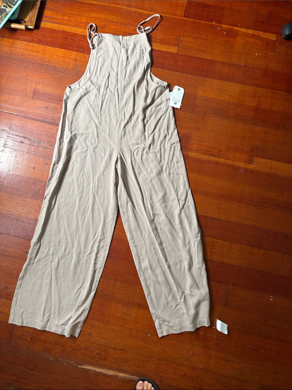 Billabong Beige Wide-Leg Sleeveless Jumpsuit